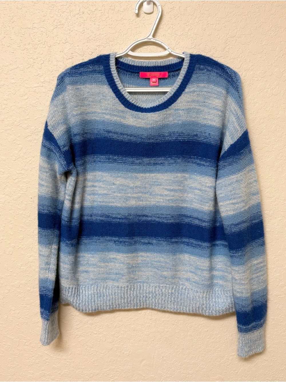 Lilly Pulitzer Elannie Sweater in Blue Grotto Marled Ombré Stripe Size M